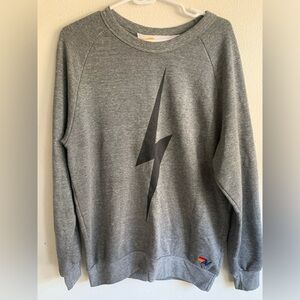 Aviator Nation Men’s Gray Lightning Bolt Sweater Size M Medium Pullover